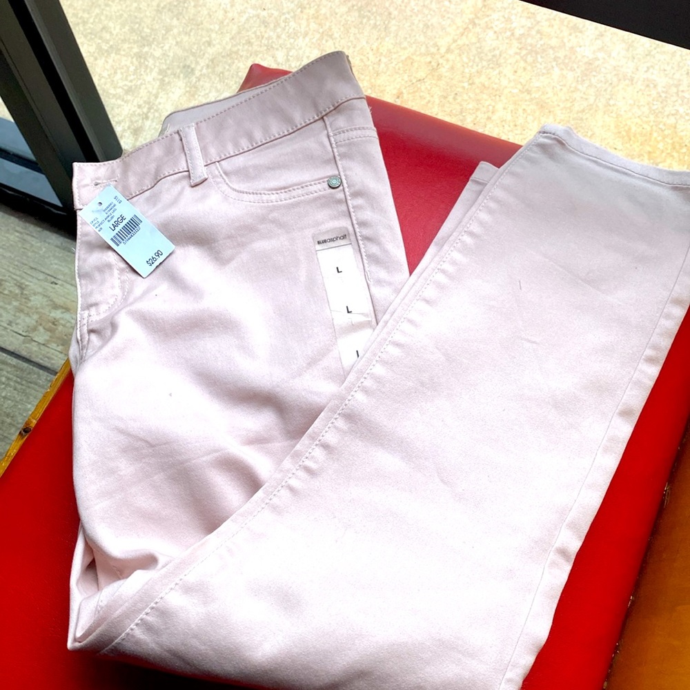 Blue Asphalt Pink jeans size large new with tags